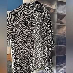 Zara zebra print button up